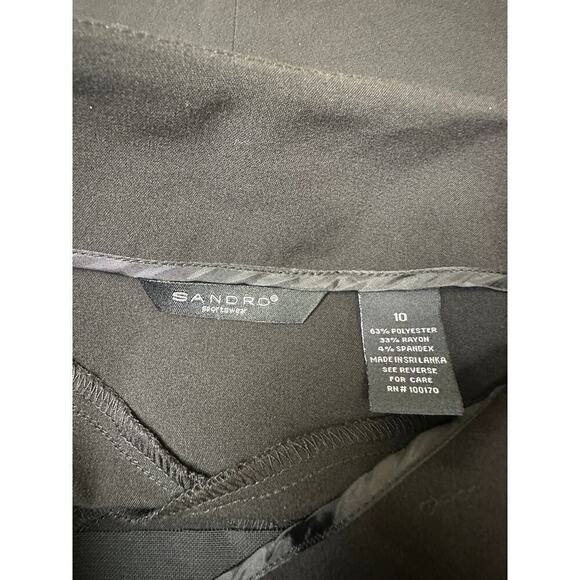 Sandro Black Side Zip Workwear Classic Knee Length Skirt Size 10 Clueless - Picture 5 of 9